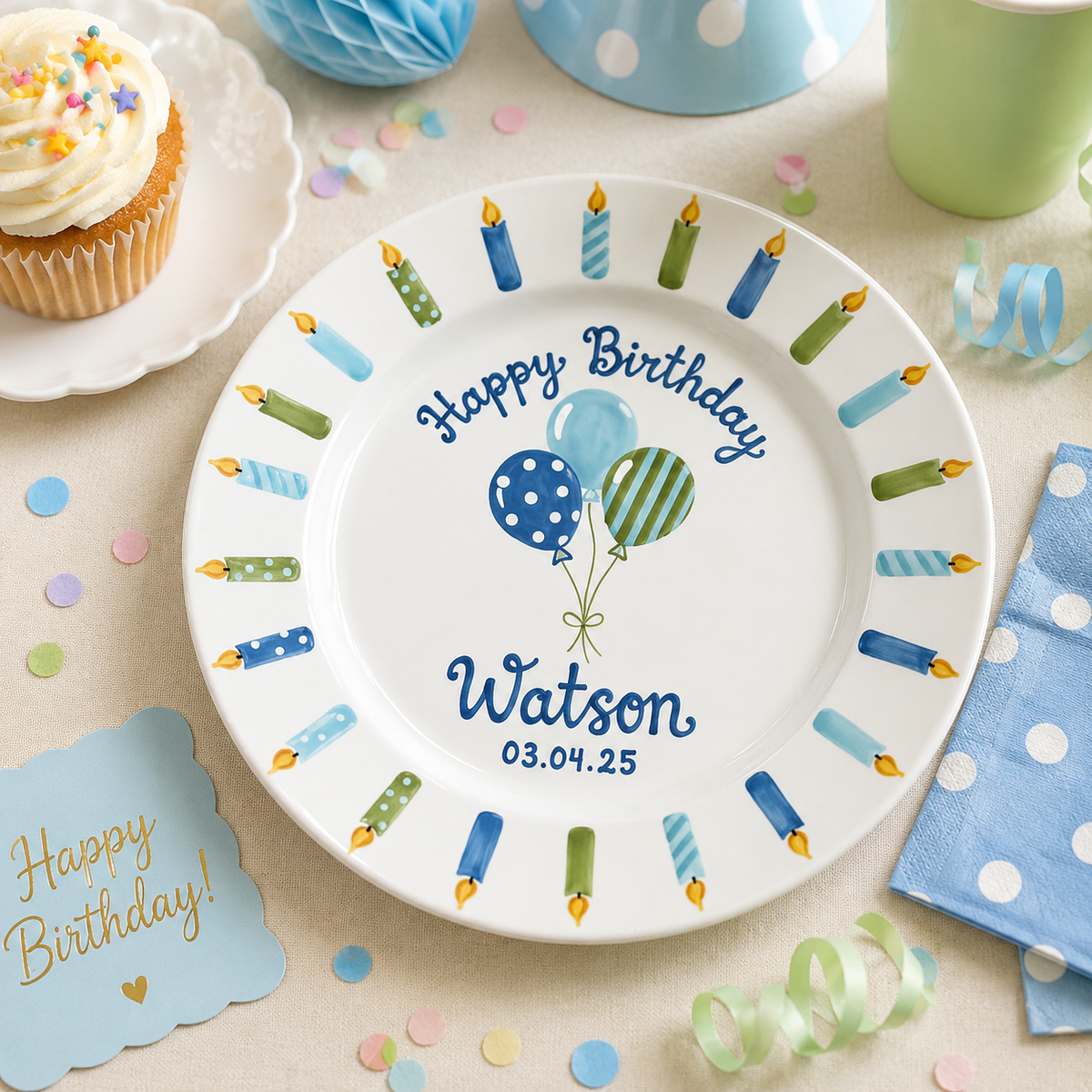 Custom Birthday Plate for Boy | Personalized Happy 1st Birthday Gift | Ceramic Hand Painted Keepsake 24031eca-29da-4a32-a7da-36f84af77833-banner-1.png