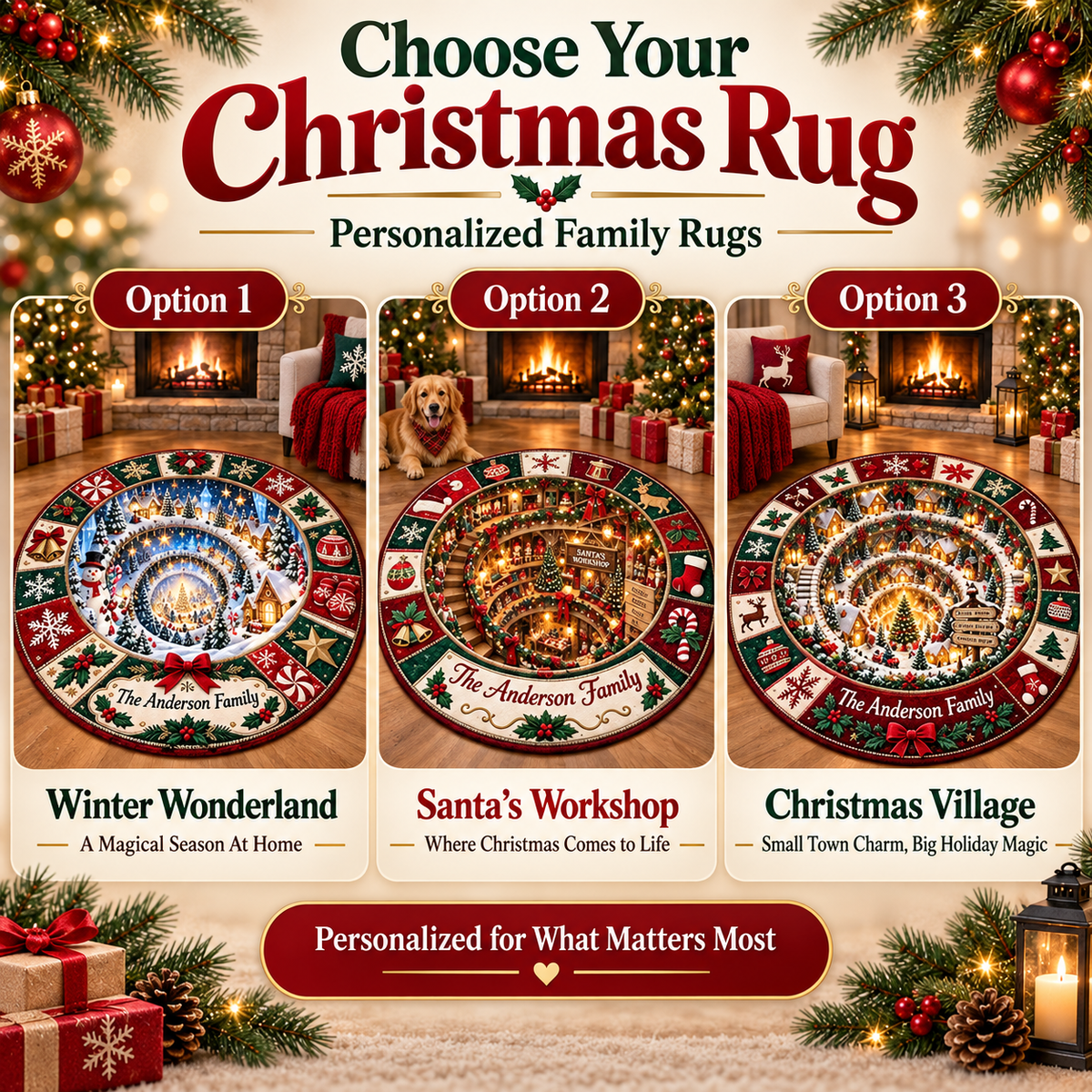 Personalized 3D Christmas Illusion Round Rug Custom Family Name Holiday Floor Mat Santa Workshop Winter Wonderland Village Carpet Decor 24150f90-97da-495f-874d-8c448c3700cb-e76b98b6-b466-4e21-82f0-22adb0122a36.png
