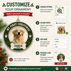 My First Christmas Pet Photo Ornament — Bone Tag Edition - Personalized Aluminum Ornament 2419a469-090f-45ba-a5a9-602352d92ee2.jpg