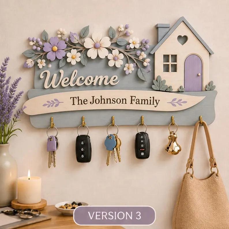 Personalized Wooden Key Holder for Wall, Layered Family Key Hanger, Custom Entryway Organizer, Housewarming Gift, Welcome Home Decor 2420ff5b-c65d-4dd8-8bcb-50c1a1586c03-ftj-4-.webp