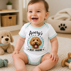 Pet Photo Baby Onesie – [Name]'s Best Friend - Personalized Baby Onesie With Color 242187b2-d672-4f11-86a0-7608adec72f8.jpg