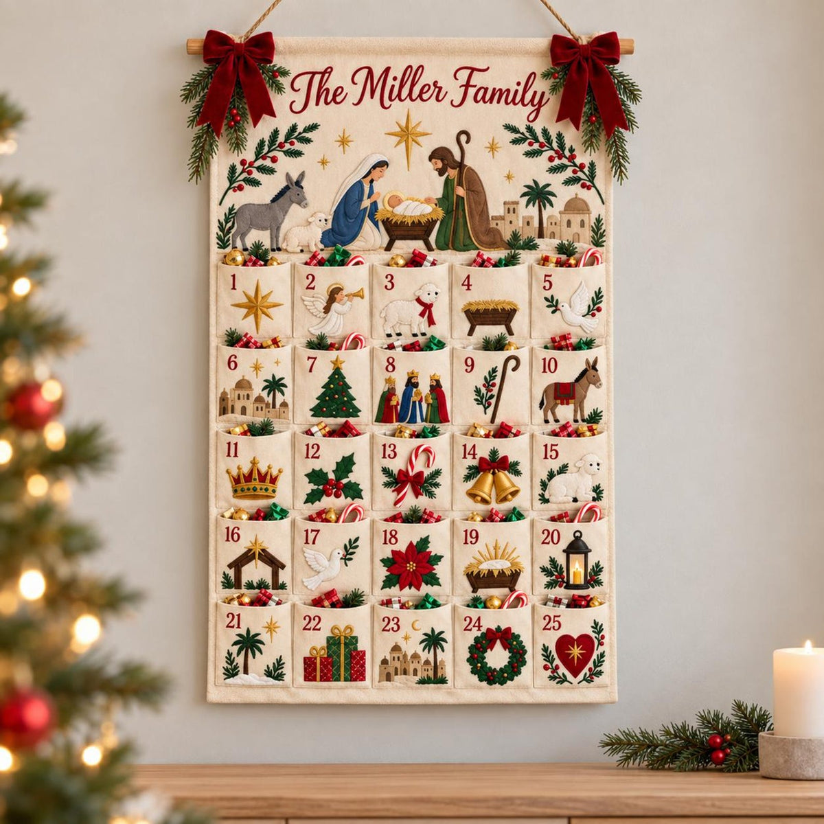 Personalized Nativity Advent Calendar, Custom Family Name Christmas Countdown, 25 Pocket Advent Calendar, Christian Christmas Wall Decor PHAM VAN DIEN 242e2d1a-94e5-4900-9a1c-953e9b7ff099-il_1588xN.8576183522_3l91.jpg