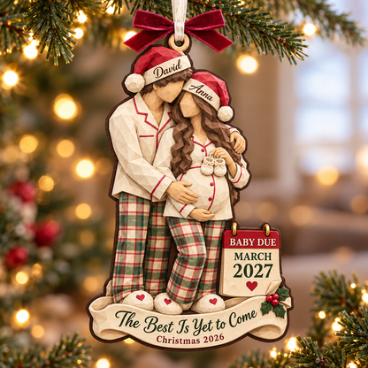 Personalized Pregnancy Announcement Christmas Ornament 2026 – The Best Is Yet to Come, Custom Names and Baby Due Date, Gift for Parents to Be 243c1889-1ddc-4d8e-99ae-2f044dfba5a0-Baby-s-First-Christmas-Countdown-Ornament.png