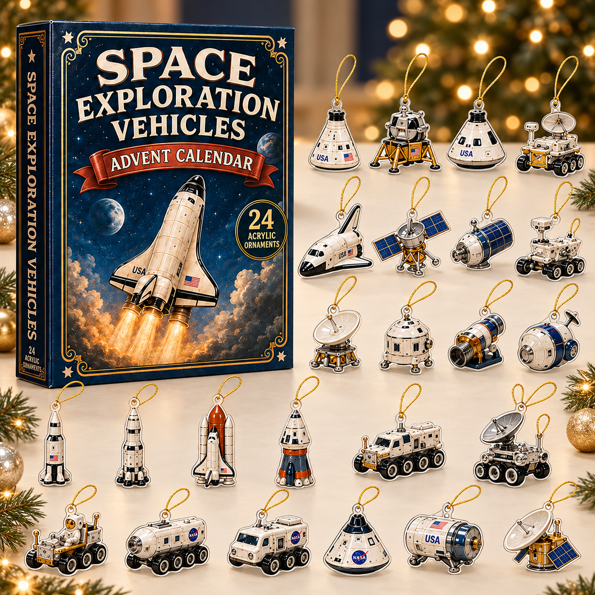 Space Exploration Vehicles Advent Calendar 2026 - 24-Day Festive Countdown, Acrylic Charms Blind Box - Gift For Vehicle Lovers 2448218a-1d53-4ed4-b788-6fb7de020dae-space-box-charms.png