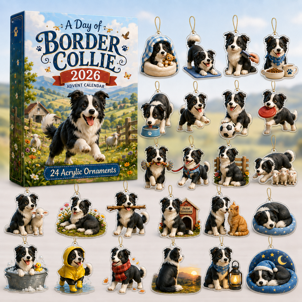 A Day of Border Collie Advent Calendar 2026 - 24-Day Festive Countdown, Acrylic Charms Blind Box - Gift For Border Collie 2464c815-4ff0-4d92-8f69-122921b8c514-border-collie-box-charms.png