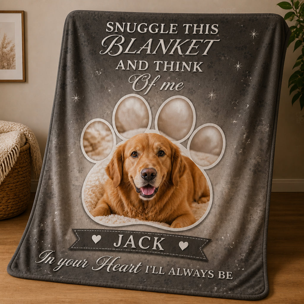 Pet Memorial Photo Blanket – Snuggle This Blanket And Think Of Me - Personalized Blanket 2473e177-0607-4f88-bae1-e401fd9f0c2b.jpg
