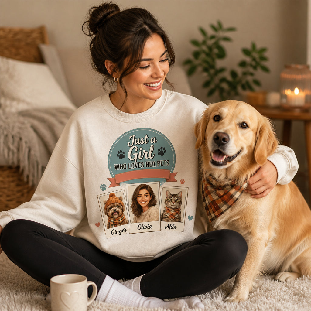 Just A Girl Who Loves Her Pets — Custom Portrait Sweatshirt - Personalized Sweatshirt 248869da-16d7-403c-b9ae-f03fad19c098.jpg