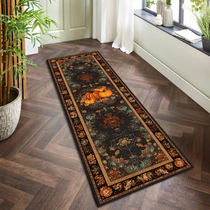 Halloween Pumpkin Runner Rug, Black Gothic Fall Carpet with Autumn Leaves and Cobwebs, Non Slip Washable Hallway or Kitchen Floor Mat 2492fb98-e092-4517-8fce-cf2eda9539b3-4.jpg