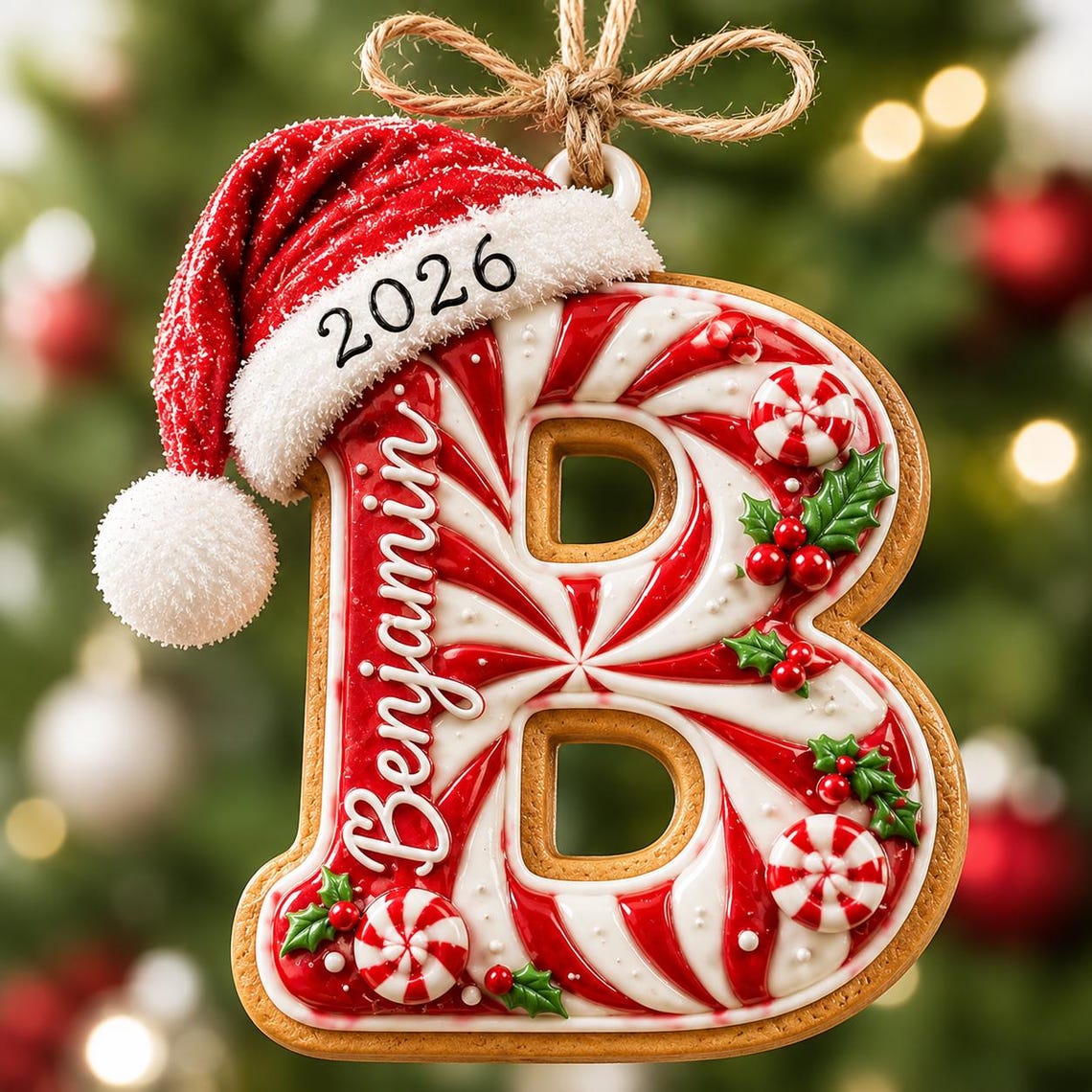 Personalized Peppermint Christmas Ornament, Custom Name Initial Monogram Ornament, Candy Cane Letter Xmas Decor,Kids Christmas Tree Ornament 24a0cb7f-5033-462b-ae03-658e811e4c56-5.jpg