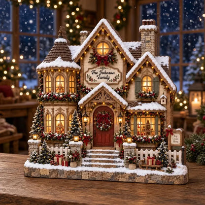 Personalized Christmas House Decor, Custom Family Name Wooden House, Christmas Village Keepsake, New Home Gift, Holiday Tabletop Decor 24a22f51-43ec-4aa6-8a6e-98909fbc39f6-hj-10-.webp