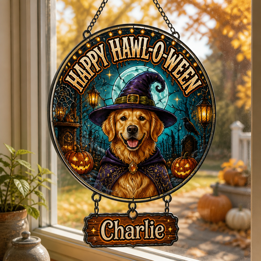 Happy Hawl‑O‑Ween Personalized Pet Portrait Garden Flag - Personalized 1 Layered Suncatcher with Charm 24ab0dcb-2f05-4184-a7f8-f1a420e06be4.png