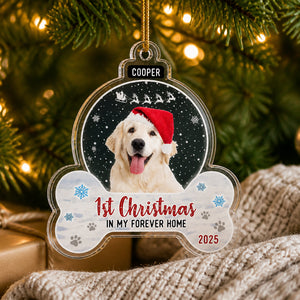 Pet Photo Acrylic Ornament — 1st Christmas In My Forever Home (Name + Year) - Personalized Transparent Acrylic Ornament 24b2f578-7e7d-407c-ab07-e68bcec33da2.jpg