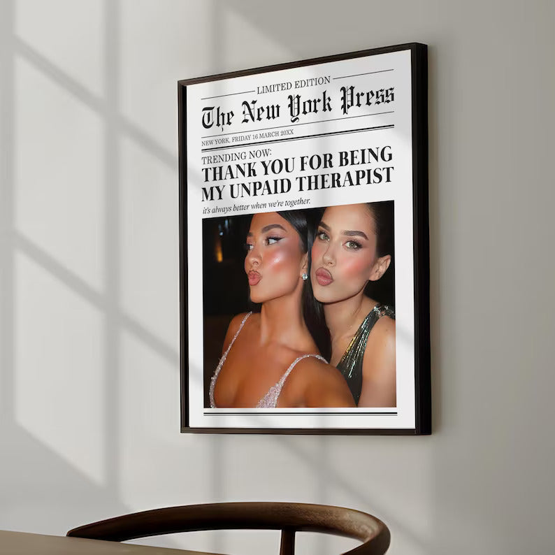 Custom Newspaper Photo Print, Friendship Gift, Girly Room Decor 24b30f4b-96d2-4ba0-b9cf-99d4ae4a1917-tyuty-3-.jpg