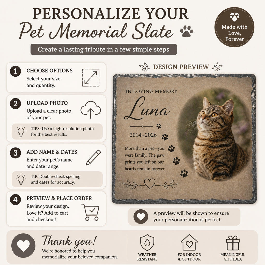 Pet Memorial Slate Stone with Photo, Name & Years — In Loving Memory - Personalized Slate Memorial Stone 24c54c70-7b6c-495c-bf7b-0ec5d404a2fd.jpg