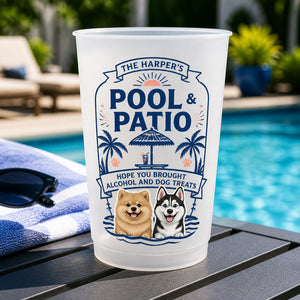 Custom Pool & Patio Frosted Cup – Family Name + 2 Pet Portraits - Personalized Plastic Frosted Water Cup 24cbf8b8-ae47-4a71-b198-6437a6bfe039.jpg