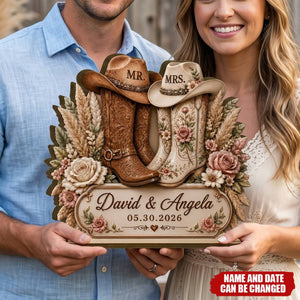 Rustic Cowboy Boots Personalized Wedding Wooden Plaque - Custom Anniversary Gift for Couples 24d9bf87-5d59-4ffb-a137-02dd6886a5ee-banner-4.jpg