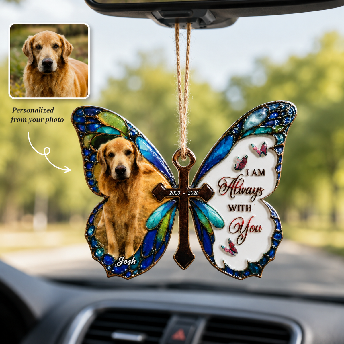 Personalized Pet Memorial Butterfly Real 3D Raised Ornament, Custom Photo Dog Remembrance Car Hanging Keepsake 24e56694-41a4-4fae-9bed-f01a0bb4e0d1-banner-2.png