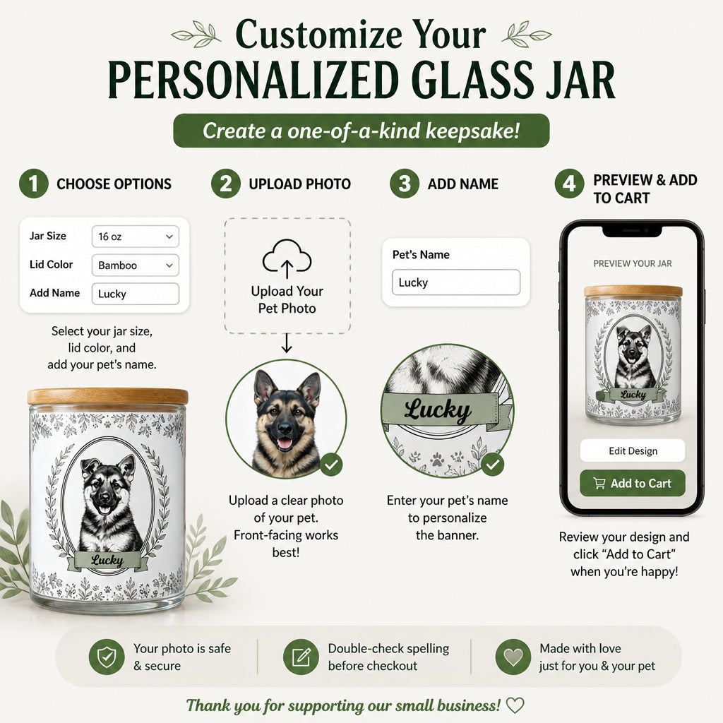 Botanical Cameo Pet Treat Jar - Personalized Glass Storage Jars 24f3a4be-a2ab-42db-bef5-ccb3d0a0bdab.jpg
