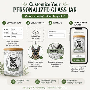 Botanical Cameo Pet Treat Jar - Personalized Glass Storage Jars 24f3a4be-a2ab-42db-bef5-ccb3d0a0bdab.jpg