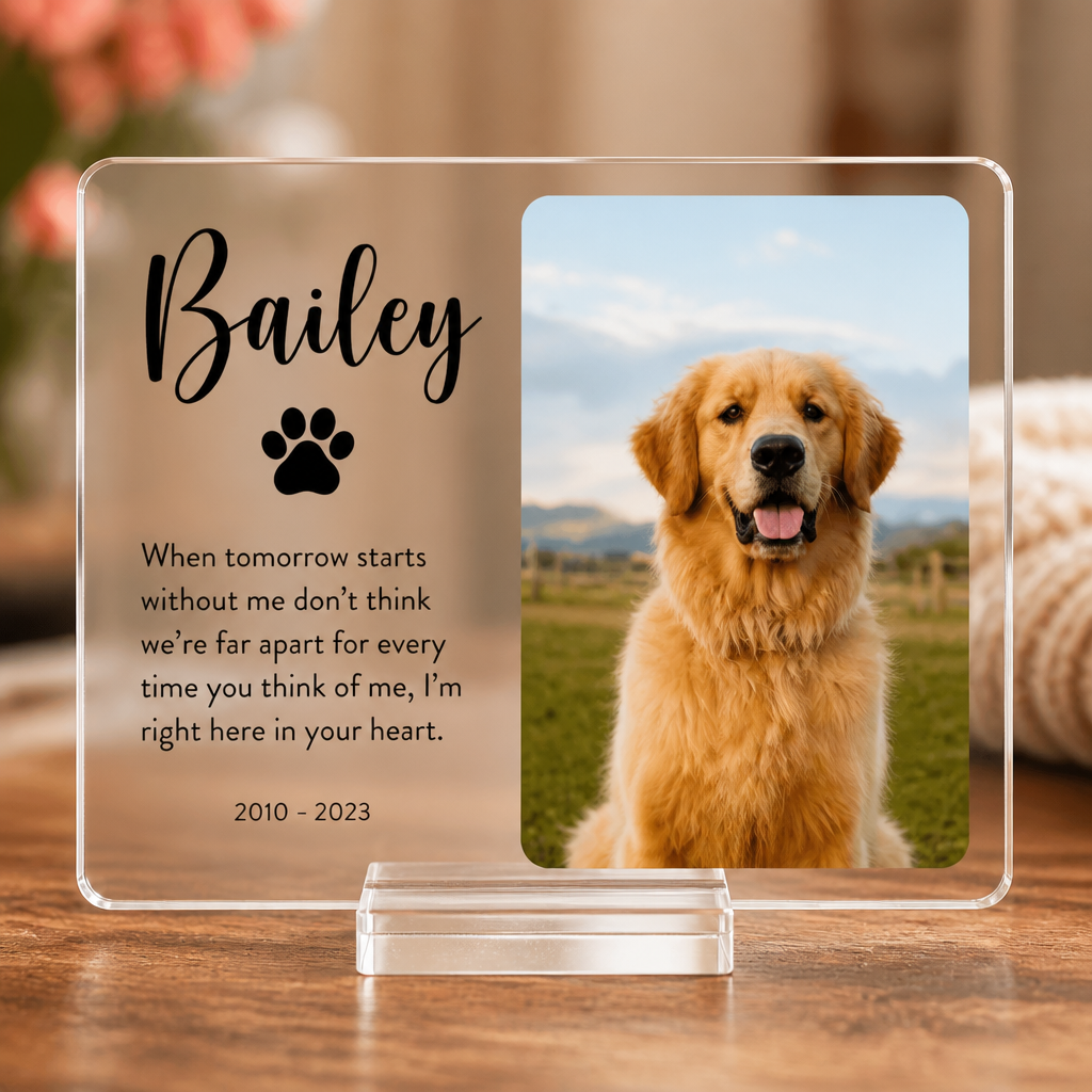Pet Memorial Acrylic Plaque – Photo, Name & Years - Personalized Acrylic Plaque 24f5946d-6b4c-4cab-a1cc-a21ace76a067.png