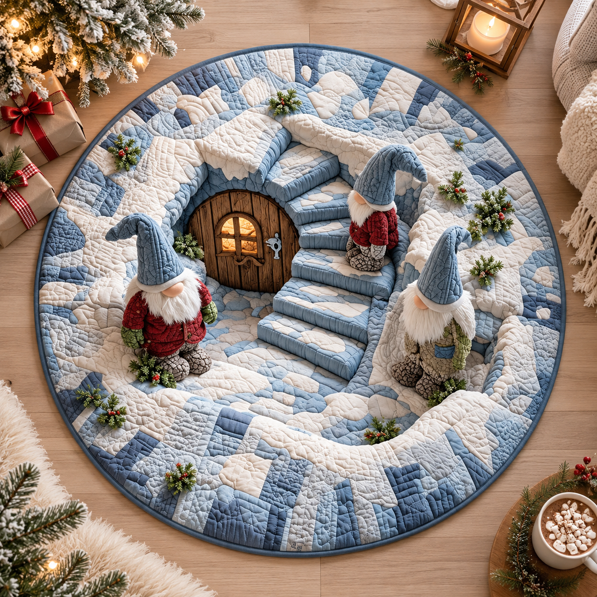 Christmas Gnome Quilted Carpet – Cozy Winter Village Round Rug, Nordic Holiday Floor Decor, Festive Christmas Home Carpet 2500af16-5739-4136-a95c-4004226d37b2-xa2.png
