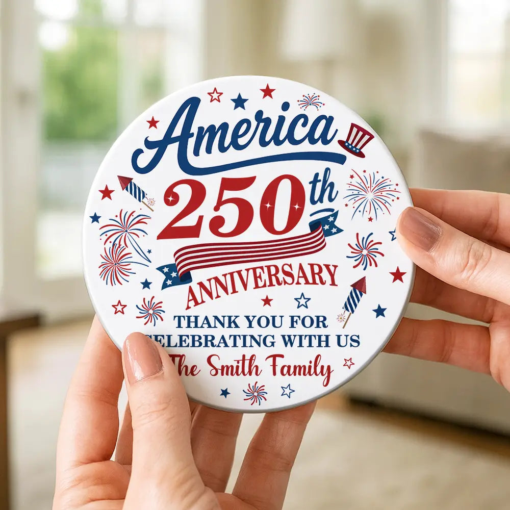 250th Anniversary Thank You For Celebrating With Us - Personalized Ceramic Coaster