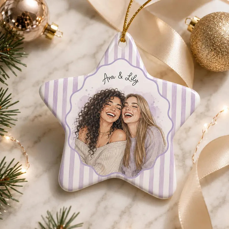 Personalized Watercolor Portrait Ceramic Ornament, Custom Couple Photo Ornament, Engagement Gift, Wedding Keepsake, Anniversary Gift 25243004-09e9-4b67-b7c6-0d4258a26113-ggggggggggg-3-.webp