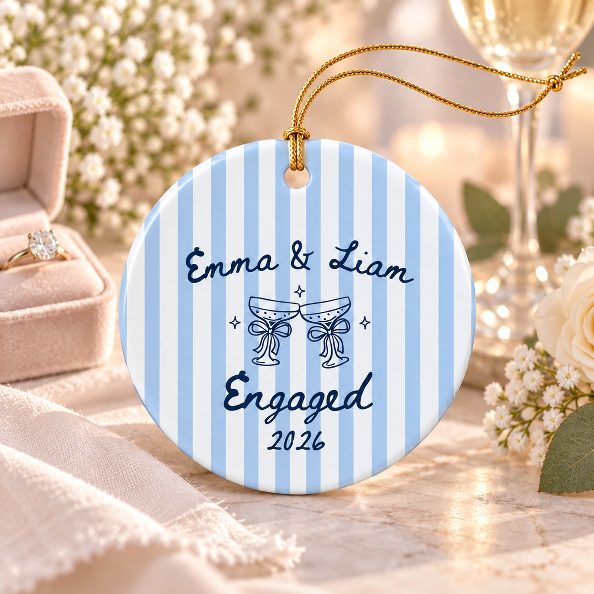 Engaged Ornament 2026 Custom Striped Engagement Ornament Ceramic Keepsake Wedding Gift for Engaged Couple Coquette Newlywed Gift Bride to Be 252ce421-30b9-4ea4-abcf-ce8f03749b84-e037ebdb-00ca-4a8b-bf0b-1bcd4ab955c0.png