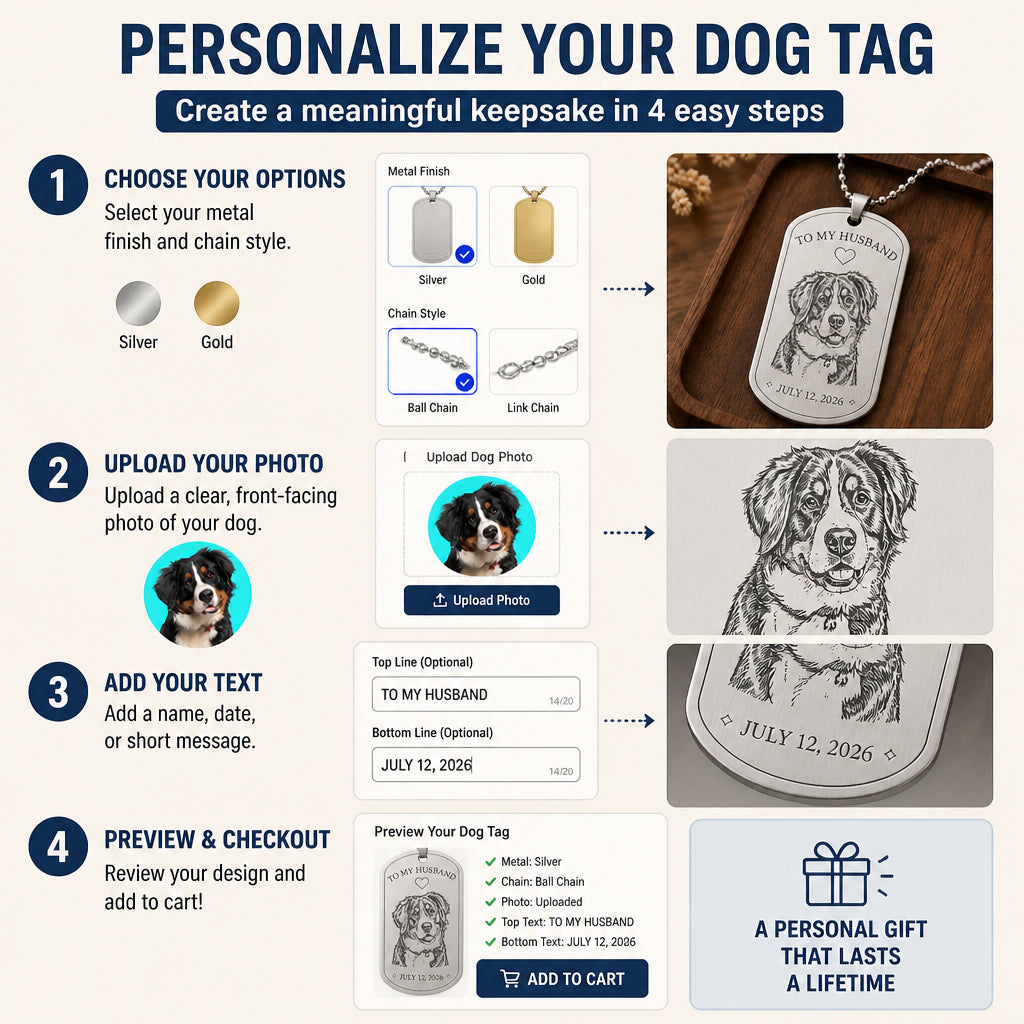 To My Husband Pet Portrait Engraved Dog Tag - Personalized Engraved Dog Tag 252e8cce-de48-470c-9a9a-dc83a675edc7.jpg