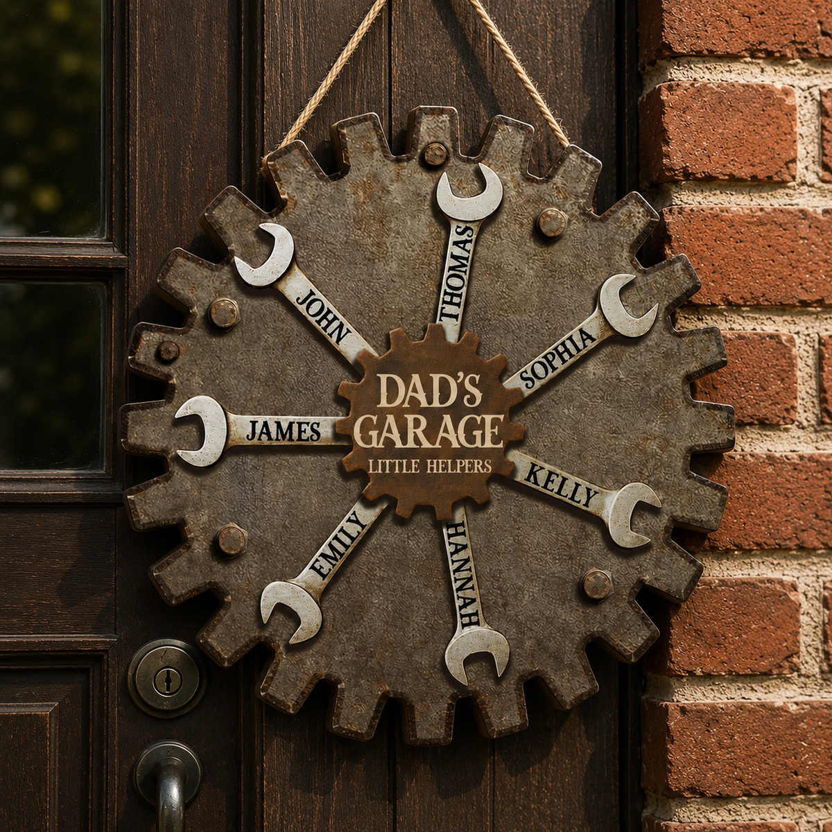 Custom Garage Sign For Fathers Day Gift For Dad, Grandkids Name Sign For Grandpa Gift, Family Gift for Grandpa, Personalized Workshop Sign