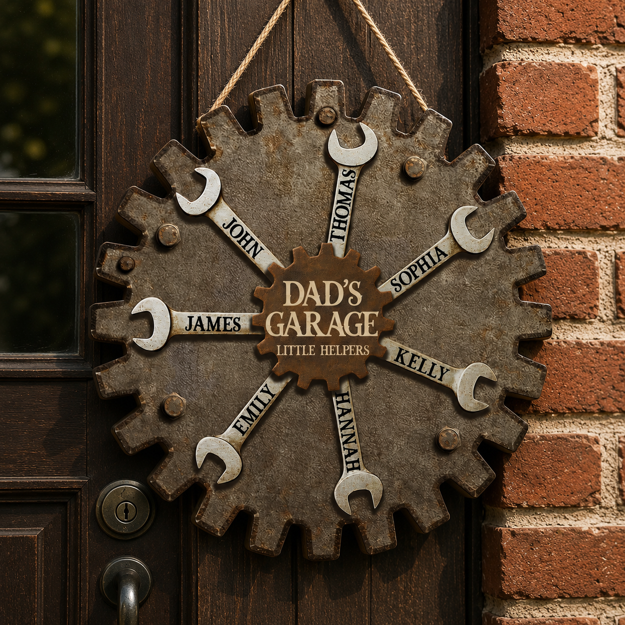 Custom Garage Sign For Fathers Day Gift For Dad, Grandkids Name Sign For Grandpa Gift, Family Gift for Grandpa, Personalized Workshop Sign