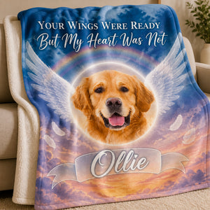 Pet Memorial Photo Blanket – Your Wings Were Ready - Personalized Blanket 2550cef5-10ba-424c-8df2-37bca7be16d4.jpg