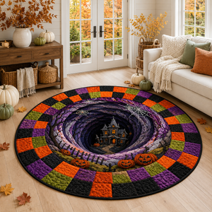 3D Illusion Halloween Round Rug, Haunted House Vortex Floor Mat, Pumpkin Gothic Area Rug, Spooky Halloween Home Decor 255f8187-a69e-4942-80cd-b84fe2deb8f3-1.png