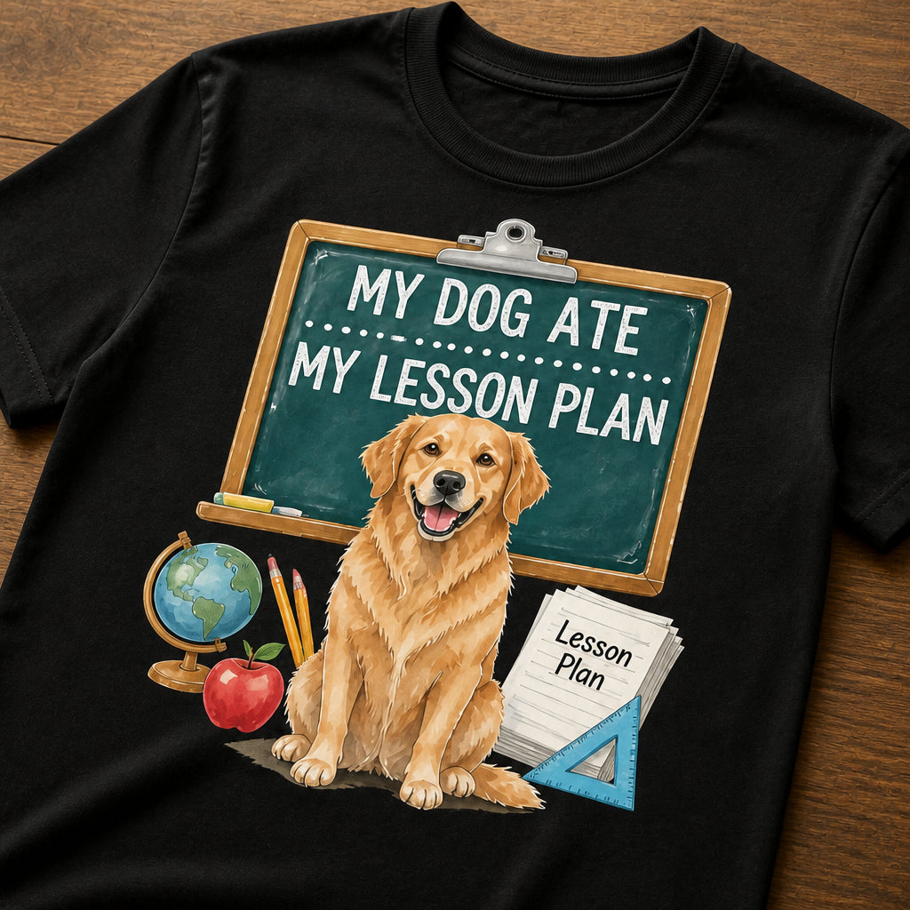 My Dog Ate My Lesson Plan — Custom Pet Portrait Teacher Tee - Personalized T-shirt 25710a4b-ebc2-4d64-969b-f6b7f1c8d0ee.jpg