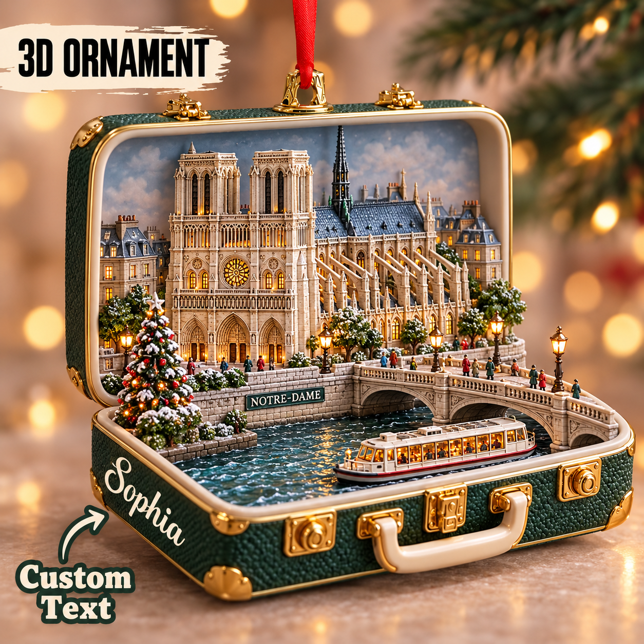 Personalized Notre Dame Cathedral 3D Suitcase Christmas Ornament – Paris Travel Souvenir & Gift for Paris Lovers 258d92cf-4dc4-407e-87ff-6abff3776f77-Sophia-s-Notre-Dame-Paris-suitcase-ornament.png