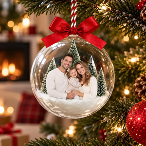 Personalized Family Photo Snow Ball Bauble Ornament, Custom Photo Gift For First Christmas As Family, Special Holiday Decor Family Picture Keepsake 259ba3a4-df44-4044-8ab5-2eb1e895902b-b2.png