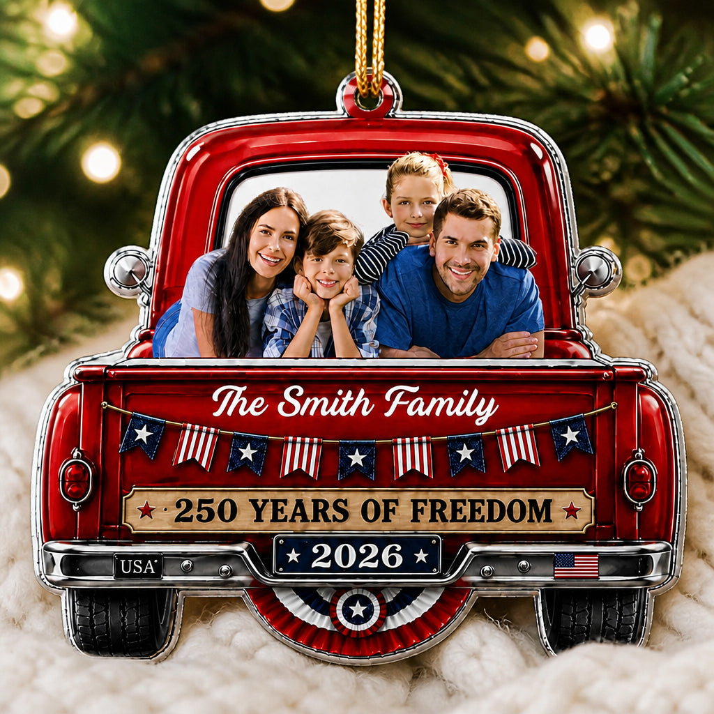 Patriotic Family Photo Ornament – 250 Years of Freedom (2026) - Personalized Shape Ornament 25aa424b-d2ea-461e-a165-059a8431a210.jpg