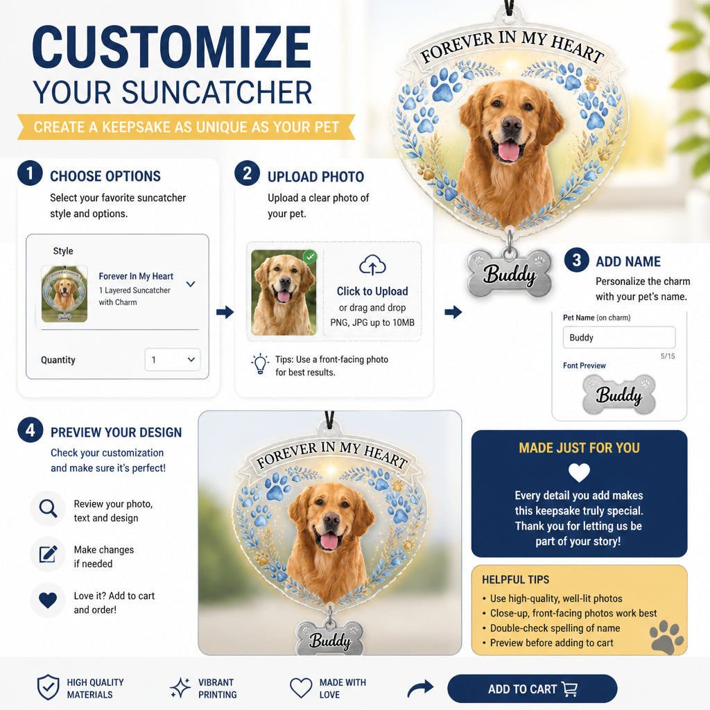 Forever In My Heart Pet Photo Suncatcher with Bone Charm - Personalized 1 Layered Suncatcher with Charm 25bb7ded-a593-4b2f-8190-b13acf58ce8f.jpg