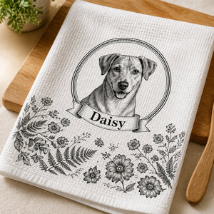 Custom Pet Portrait Kitchen Towel – Vintage Botanical Cameo - Personalized Kitchen Towel 25f53d62-6ab6-44ae-9f6b-30c150f77a3e.jpg