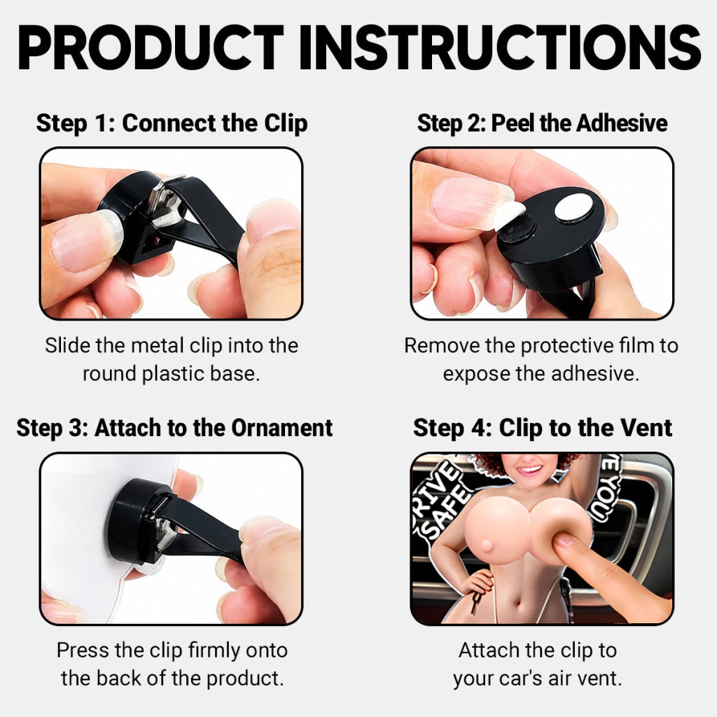 Drive Safe Babe - Personalized Squishy Acrylic Car Vent Clip