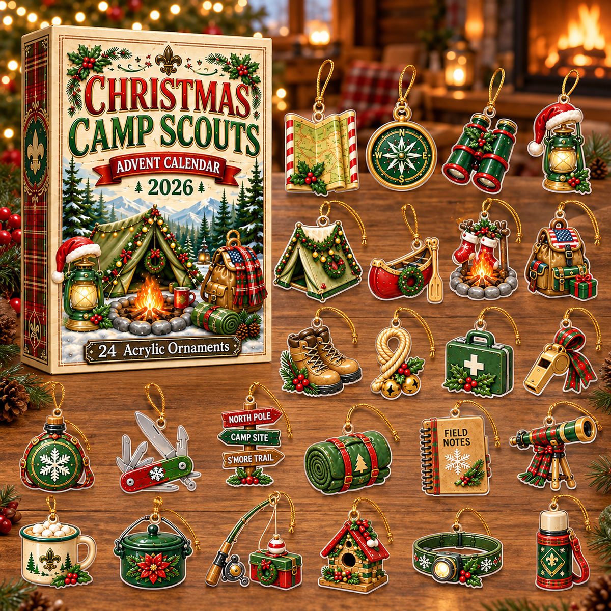 Christmas Camp Scouts Advent Calendar 2026 - 24-Day Festive Countdown, Acrylic Charms Blind Box - Gift For Scouts, Family & Friends 260a57e9-01e6-409d-83f5-daf54a3f0e0b-camp-box-charms.png