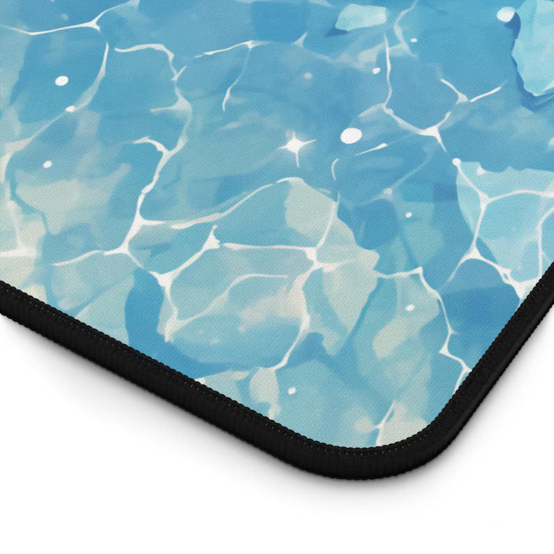 Kawaii Blue Water Desk Mat, Sparkly Ocean Mouse Pad, Cute Summer Aesthetic, Large Desk Pad for Gamers or Office 260c37d8-6067-46cf-a5a2-c6a7104b23bb-b7_converted.png