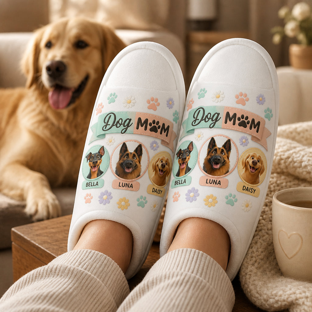 Dog Mom Custom Pet Portrait Fleece Slippers - Personalized Fleece Slipper 26235ce4-f3ec-4c84-ac3a-4194aaa46e2a.jpg