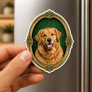 Vintage Frame Pet Portrait – Custom Shape Fridge Magnet - Personalized Custom Shape Fridge Magnet 262907ad-5f1e-4cc8-bfc2-3298e857ee9a.jpg
