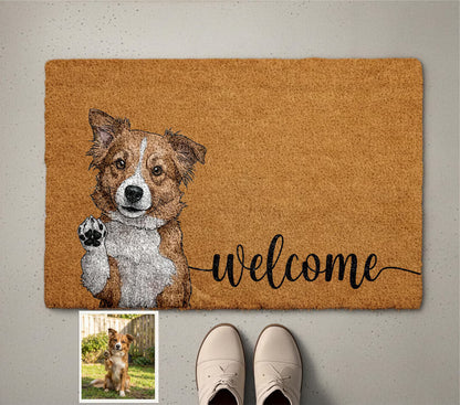 Personalized Pet Watercolor Portrait Doormat, Custom Dog Photo Welcome Mat, Cats Lover Housewarming Gift, Pets Owner Front Porch Coir Rug 26470c25-353b-4f3f-a928-4fe622b2cee9-HDRTYT-1-.jpg