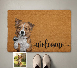 Personalized Pet Watercolor Portrait Doormat, Custom Dog Photo Welcome Mat, Cats Lover Housewarming Gift, Pets Owner Front Porch Coir Rug 26470c25-353b-4f3f-a928-4fe622b2cee9-HDRTYT-1-.jpg