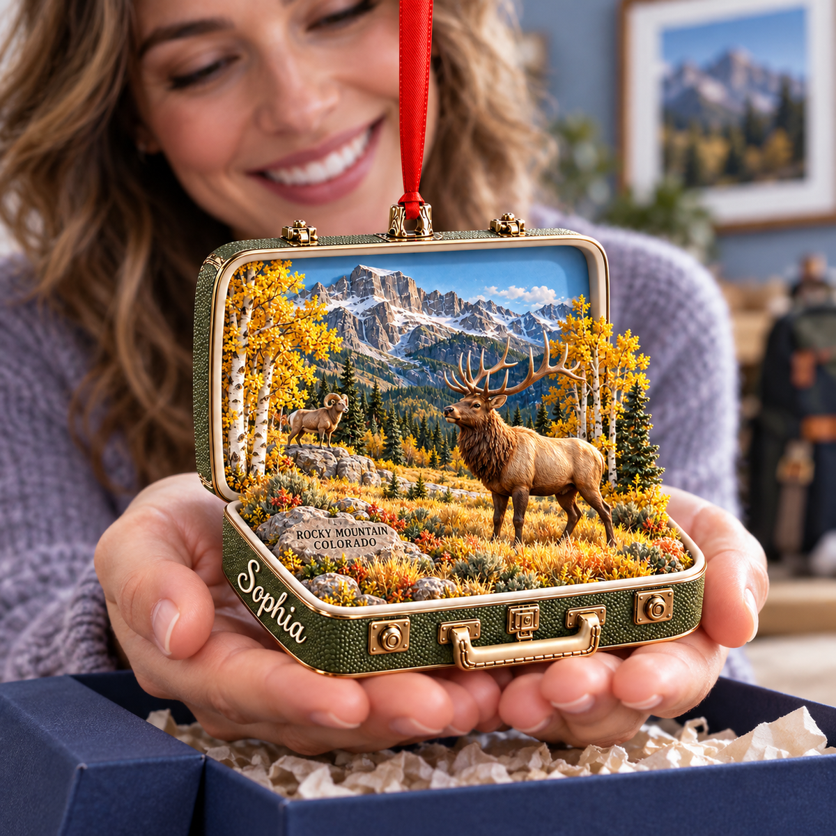 Personalized Rocky Mountain National Park 3D Suitcase Christmas Ornament – Colorado Travel Souvenir & Gift for Nature Lovers 264ab54e-8dd2-4341-913d-1d20bcac253e-Rocky-Mountain-Ornament-Gift-Reveal-3.png
