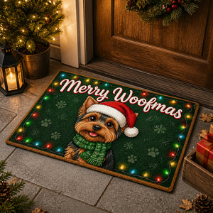 Merry Woofmas Yorkie Doormat - Personalized Doormat 26518586-9a9f-48e6-81af-28e59254ac13.jpg