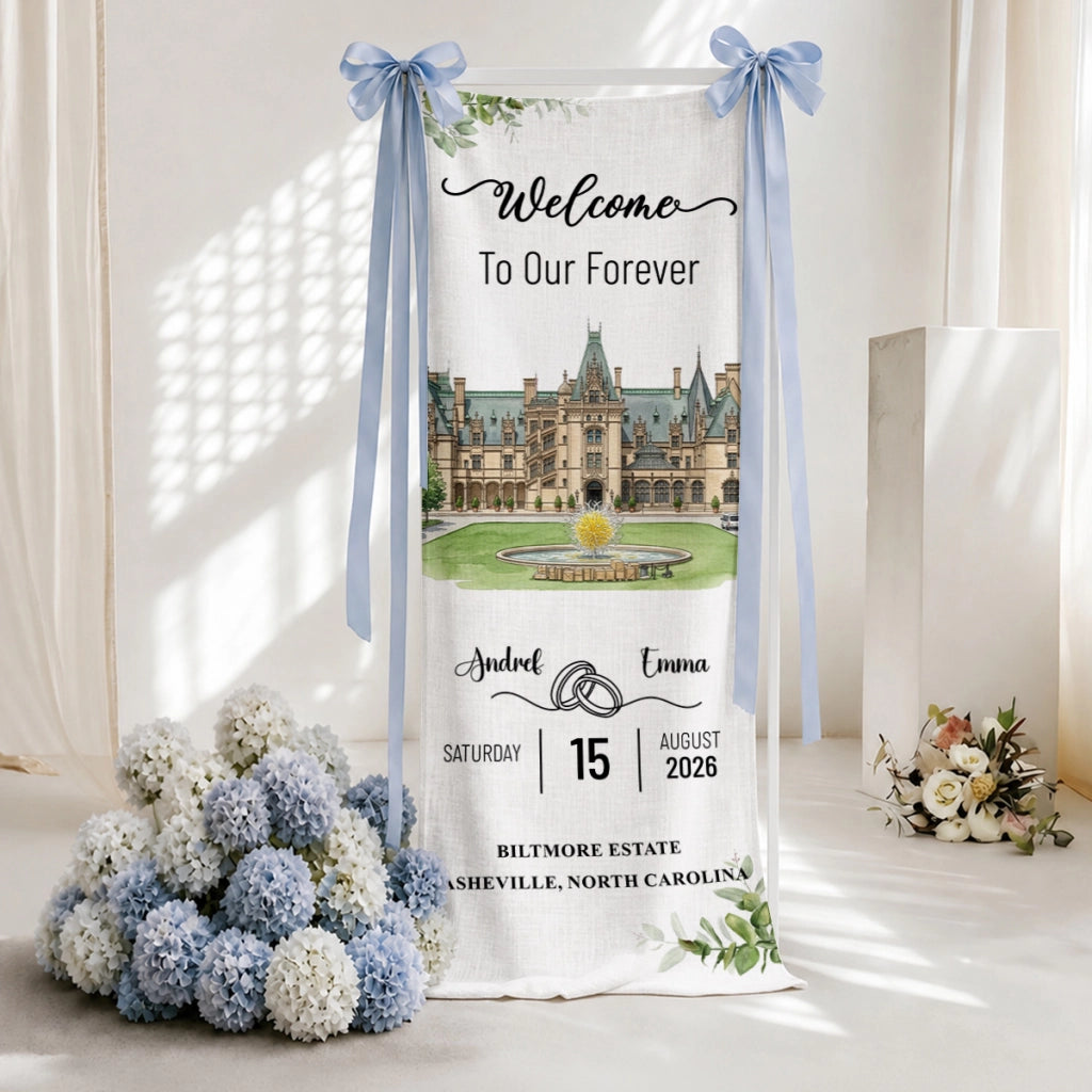 Welcome To Our Forever - Personalized Welcome Sign - Wedding Decoration 266e92c5-5d13-4672-9ee0-857bb2f0b762-3.webp