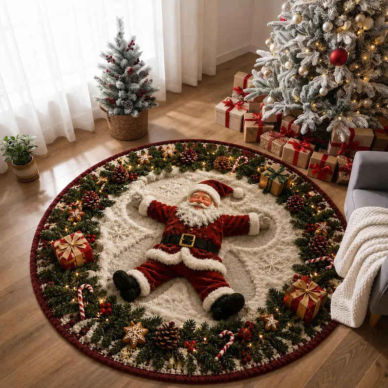 3D Santa Christmas Round Rug, Xmas Home Decor, Festive Floor Rug, Christmas Area Rug 269528d3-658f-4a05-a2ed-5b46abefa6d0-gfthbrtgf-2-.webp